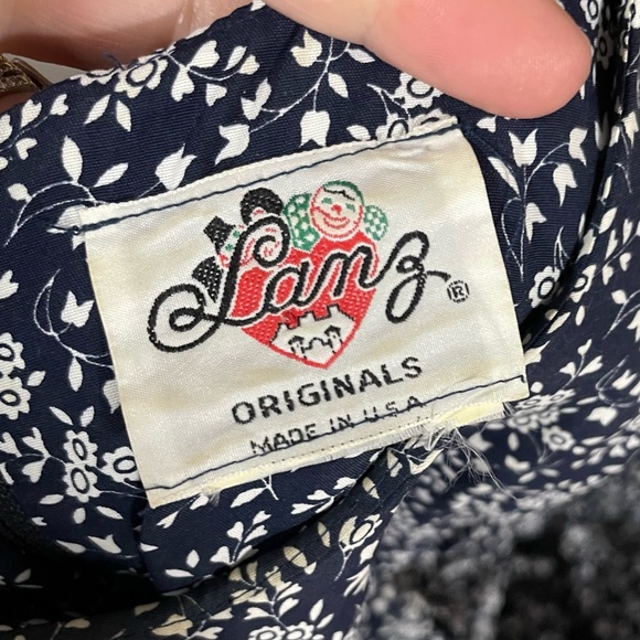 Lanz Blue Floral Midi Dress Size 10 - Picture 3 of 3